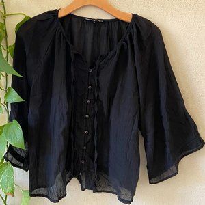 Hers & Mine Butterfly Sleeve Blouse